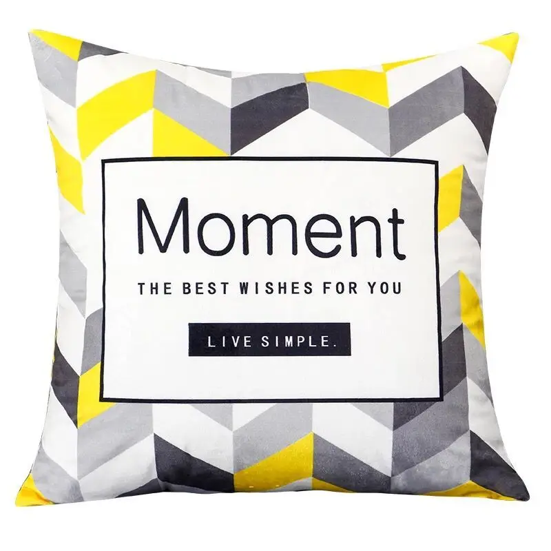 45x45 Geometry Ink Pattern Abstract Pillowcase Nordic Green Decorative Sofa Cushions throw block print linen Pillows Cover