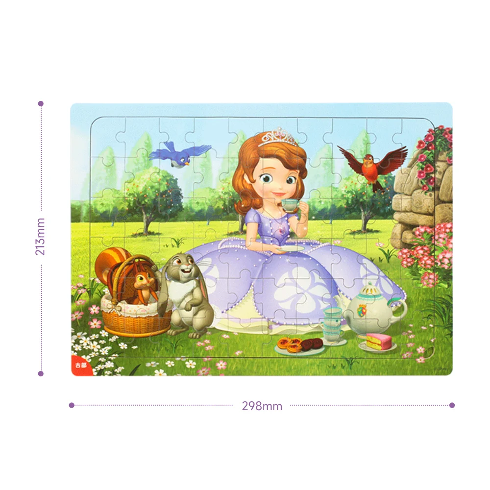 60 Pcs Wooden Puzzle Cartoon Educational Cartoon Jigsaws Basic Puzzle Toys for Kids 2 to 4 Years,5 to 7 Years Woody Puzzle GUBU