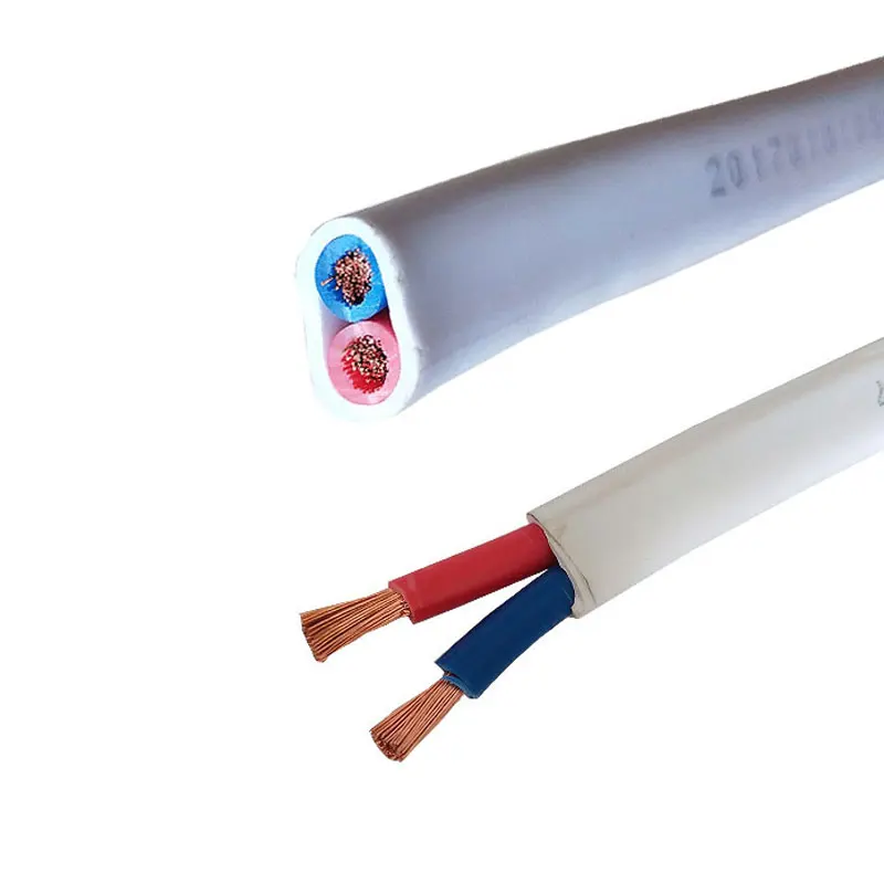 300V 2Core Solid flat copper electrical wire with copper core PVC insulation jacket for basic house wiring