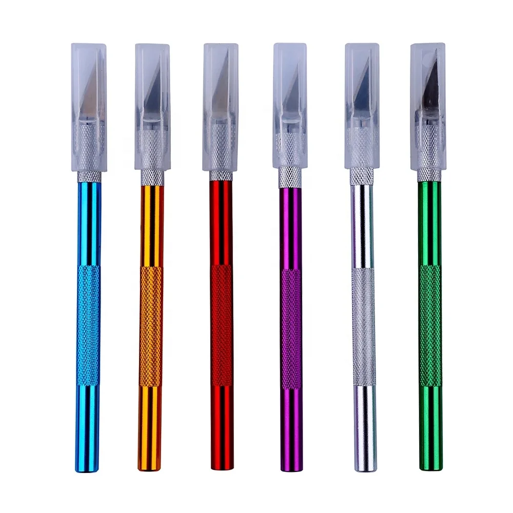 1 Набор, скальпель с металлической ручкой, нож для резки древесины и бумаги, ручка для гравировки, режущие принадлежности, канцелярские принадлежности «сделай сам», универсальный нож