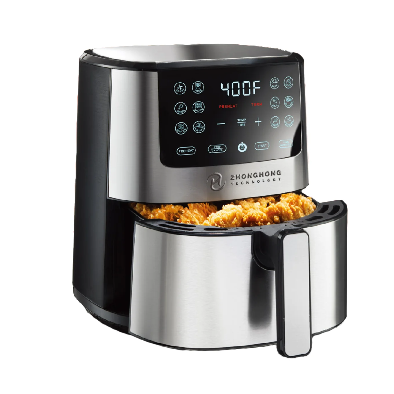 Оптовая продажа, фритюрница из нержавеющей стали без масла, домашняя электрическая смарт-Фритюрница, цифровая, без масла