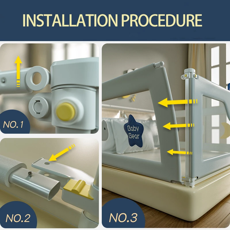 Premium Quality Adjustable Baby Bed Guardrail Handmade Child Safety Rail for Queen Size Bed Breathable Sweatproof