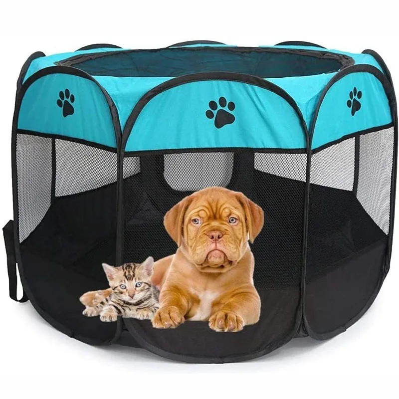 Portable Outdoor Dog Kennels Fences Corral de perros For Dogs Foldable Indoor Puppy Cats Pet Cage Octagon Fence