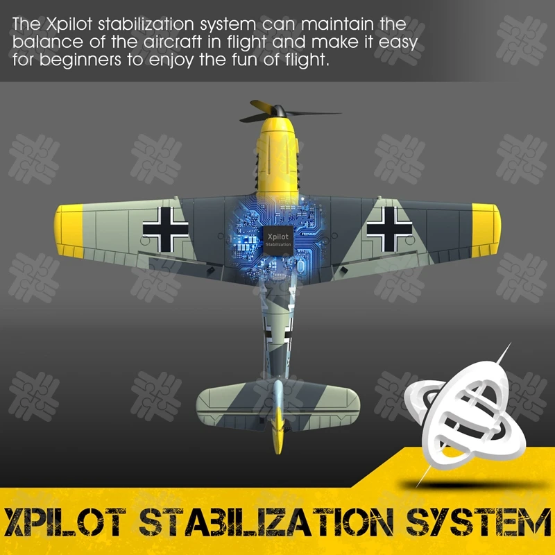 KW 76111 RC Airplane BF109 Fighter Fixed Wing Model RTF Outdoor Toys 2.4Ghz 4CH Electric Remote Control Aircraft Toys Flyer Gift