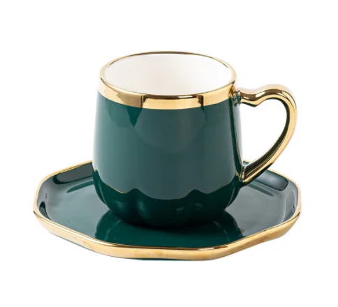 Light luxury ins Phnom Penh ceramic coffee cup afternoon flower tea cup saucer household coffee shop ceramic cup