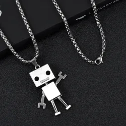 LOYALTY Limbs Movable Robot Old Vintage Necklace Titanium Steel Hip Hop Personality Pendant
