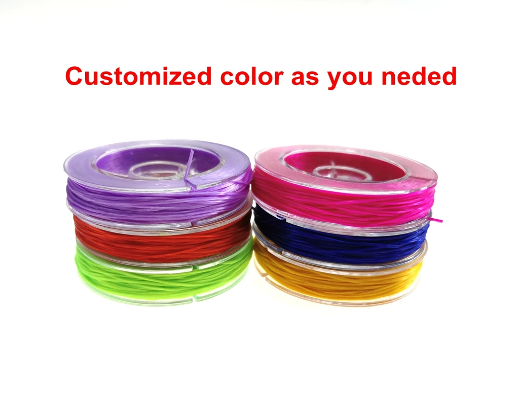 Wholesale 0.5mm x 10m  0.8mm*20m TPU cord roll thin elastic jewelry thread bracelet string