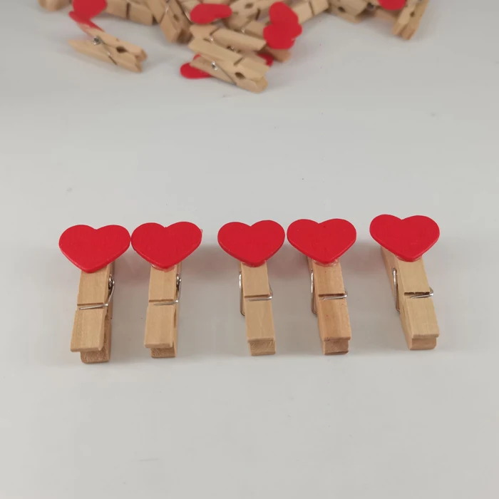 Украшение для дома свадьбы деревянная одежда с сердечками фотобумага прищепка поделка