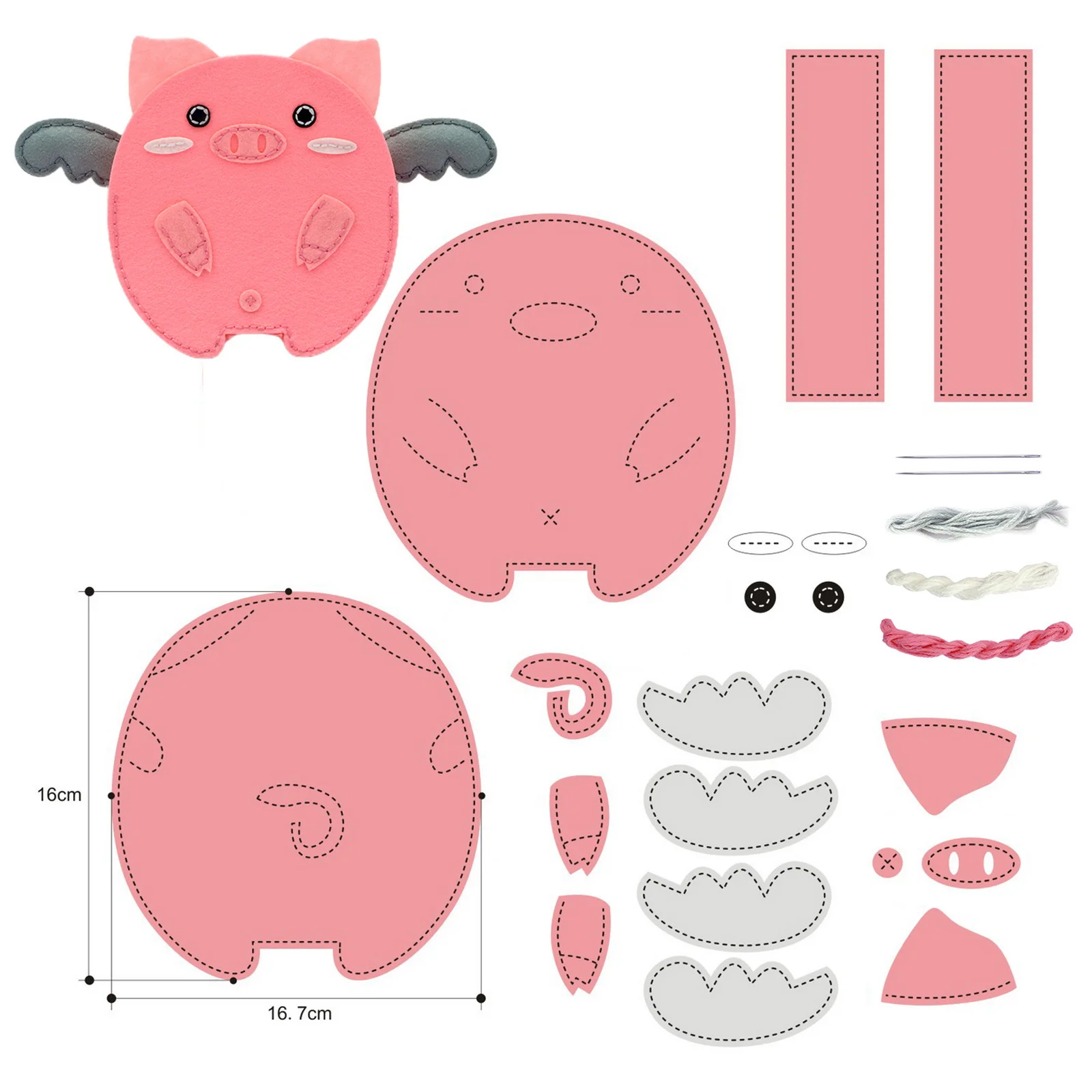 DIY Sewing Kids Toys Felt Sewing Kit Felt Stuffed Animal Craft Kit Customizable Styling