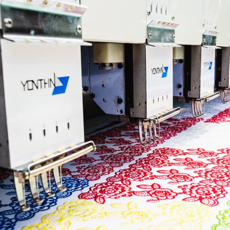 Yonthin High Speed Industrial Multi Head Flat Sequin/ Chenille/Cording Embroidery Machine Computerized for Garment Clothes