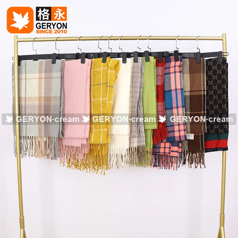 GERYON vintage wool scarf luxury winter apparel surplus branded stock lot leftover ukay ukay bales used clothes scarf for winter