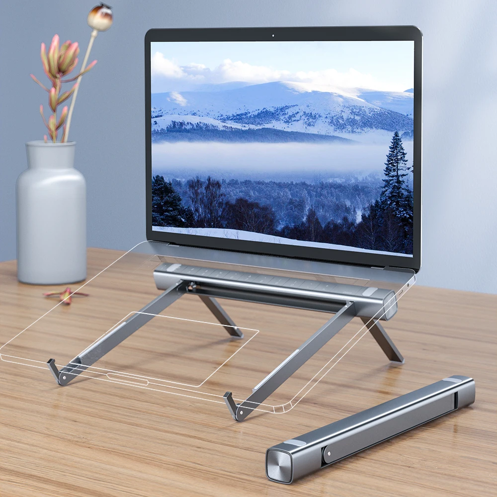 New Arrival Simple Design Metallic Sturdy Support Laptop Stand Portable Bracket Notebook Foldable Laptop Stand With Adjustable