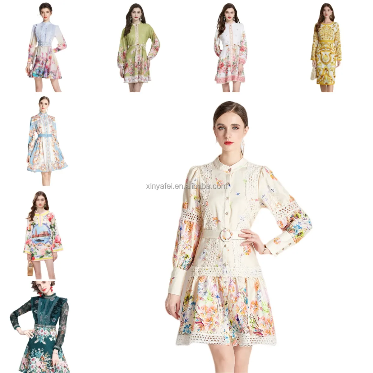 Foreign trade 2024 European and American fashion trend print loose dress Bohemian fashion temperament trend wholesale
