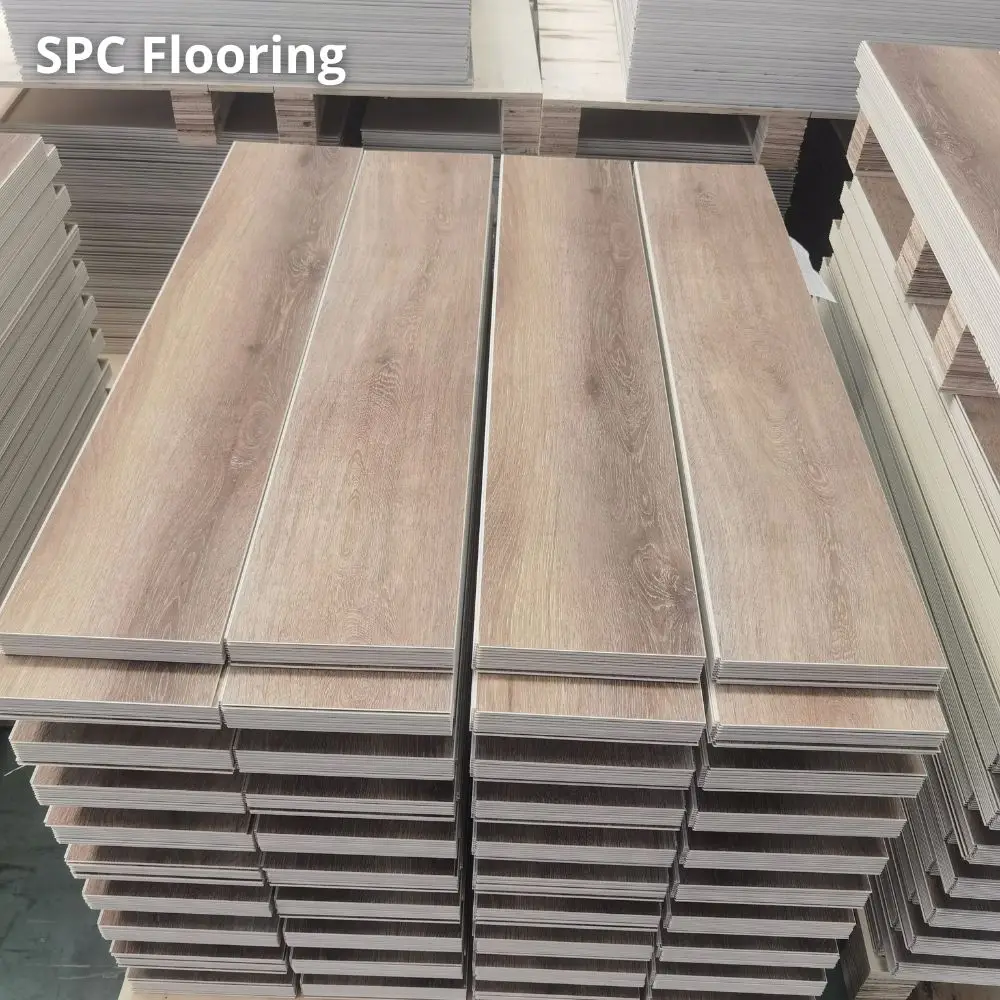 Vinyl pvc plank soft cork backing natural driftwood hickory maple hardwood bamboo real wood veneer spc flooring