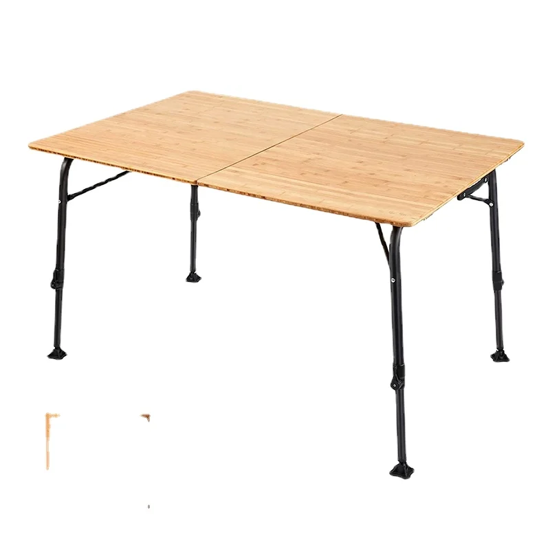 Hangrui Extra Large Portable 2-Fold Bamboo Table for Camping