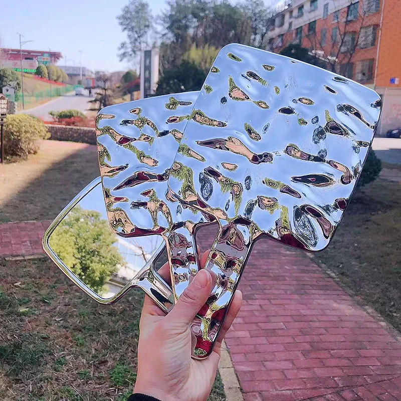 Hand Mirror Pocket Logo Wholesale Small Handheld Custom Cosmetic Vanity Makeup Mirrors Metal Personalized Silver OPP Bags Square