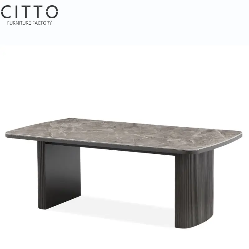 Factory Hot Sale New Wooden Ceramic Surface Modern Style Minimalist Coffee Table Provide Customized Coffee Table