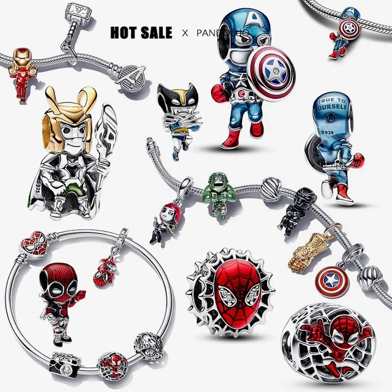 Spider Charm iDisneyrs iMarvely Beads Fit Ipandorart Charm Bracelet 925 Silver Charm Pendant Gift 2024
