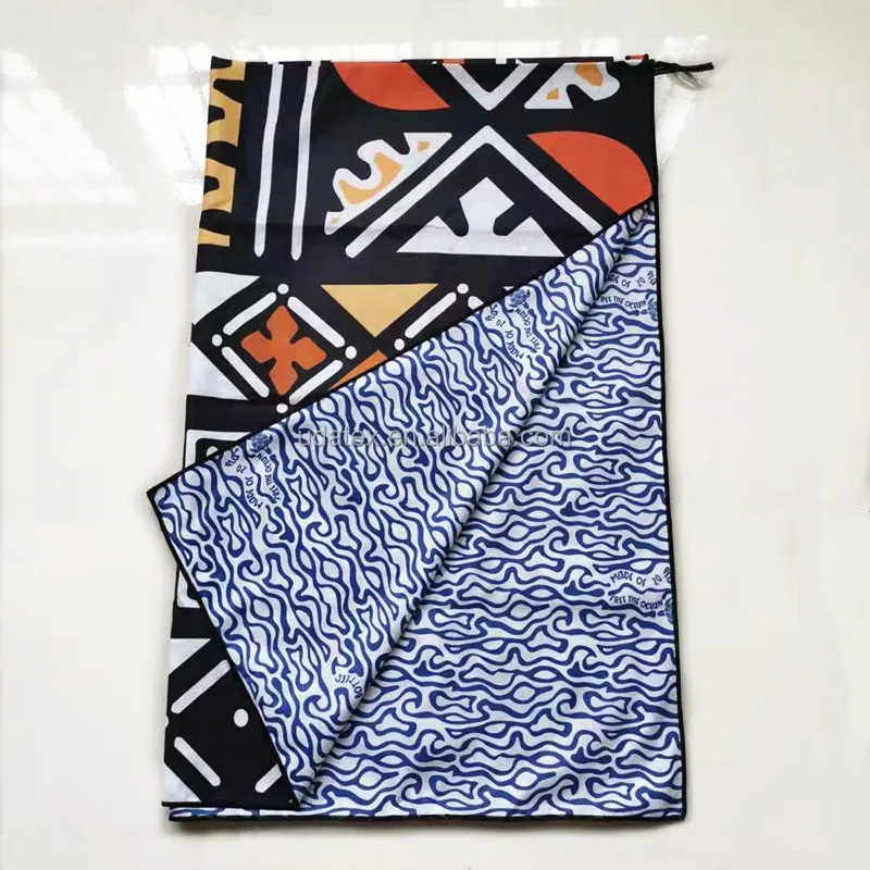 Custom Microfiber Sublimated Sublimation Printed Logo Sports Promotion Personalized Soft Beach Towel