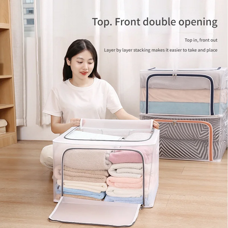 Fabric storage box quilt toy clothing bag dormitory folding and sorting box storage box household