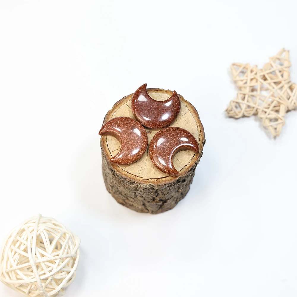 Wholesale  Gemstones Crystal Stone  Natural polished Hand Carved Crystal Crafts golden sandstone  Moon  For Gifts