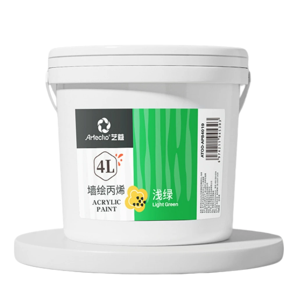Artecho large volume 4L non-toxic national paint art ranges Light green color acrylic paint artist paint