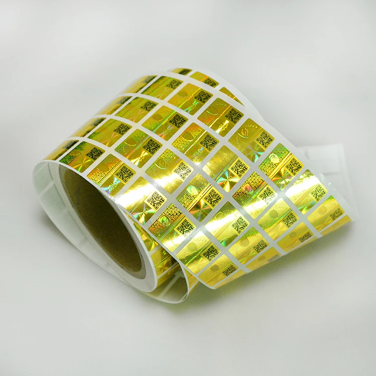 Custom hologram sticker printing roll packing anti-fake serial number qr code hologram label