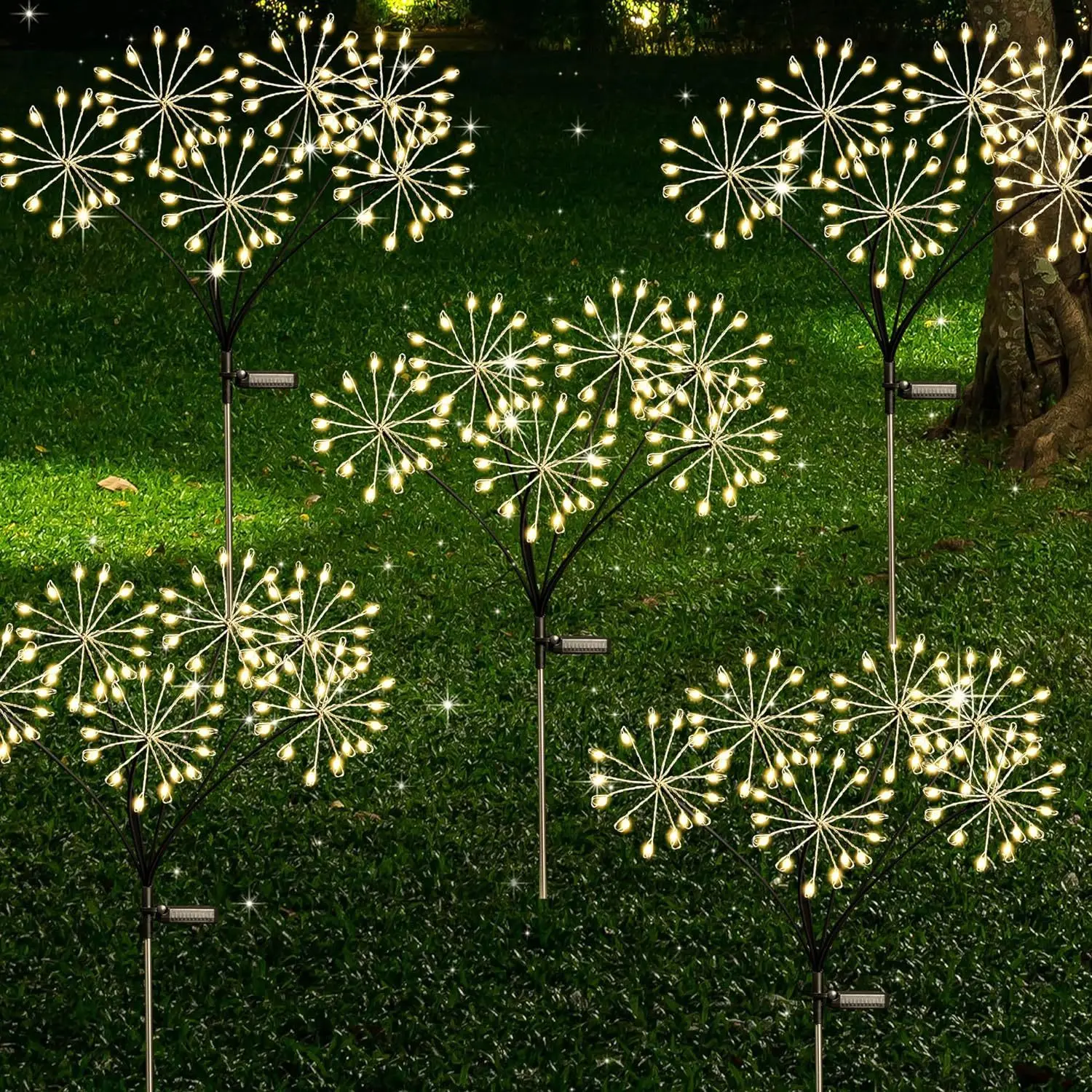 Solar Firefly Garden Lights LED Wind Moving Firefly Swinging Path Lawn Lamp Outdoor IP44 Waterproof LED Fireworks light
