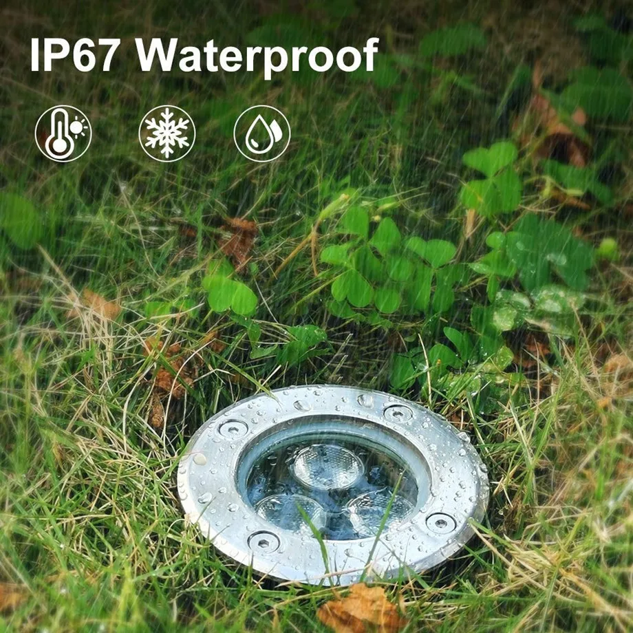 3W 110V RGB LED Buried Underground Light Foot Bulb Stainless Steel Garden Park Plaza Street Ground Lighting Inground Floor Lamp