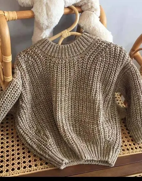 
High quality 100% cotton toddler knitted wear pullover girls winter kids sweaters 