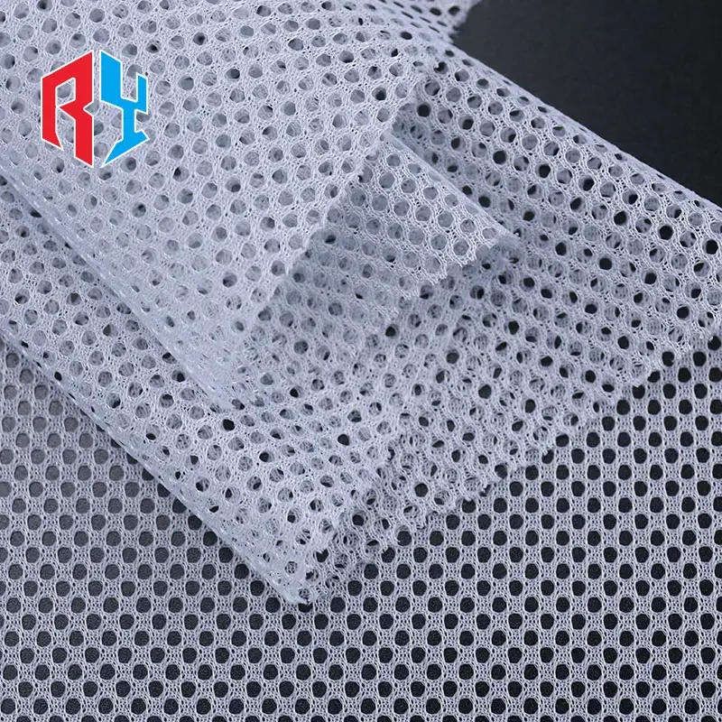 Factory price 100%T power net mesh fabric gray 65gsm durable eylet mesh fabric for bag clothes