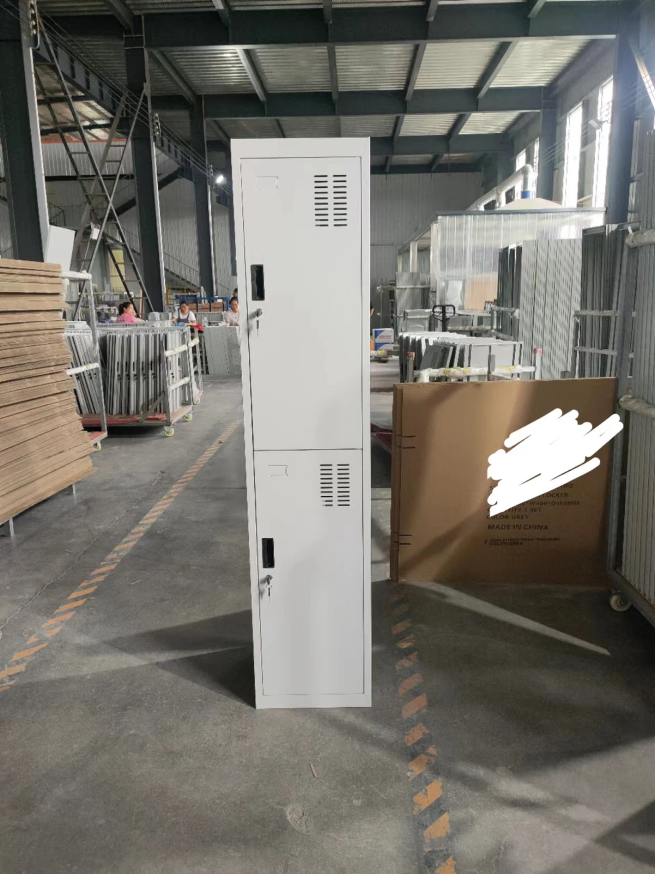 Hot Sale Single two-door Metal Cabinet Storage Locker 2 Tier Staff Locker Gym Steel Locker