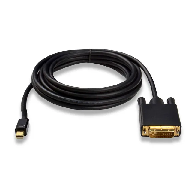 1m black Mini DisplayPort 1.2 male to DVI-D male Dual-Link 24+1 pin