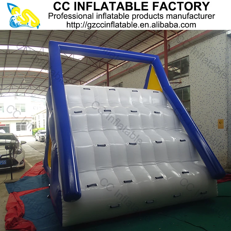 Factory lake water slide inflatable water climbing tower toy floating inflatable slide