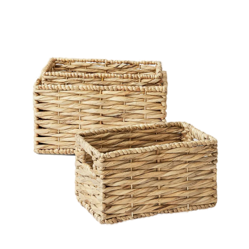 Cheap Water Hyacinth Storage Basket Set Woven Natural Straw Fruit Basket Wholesale made in Vietnam
