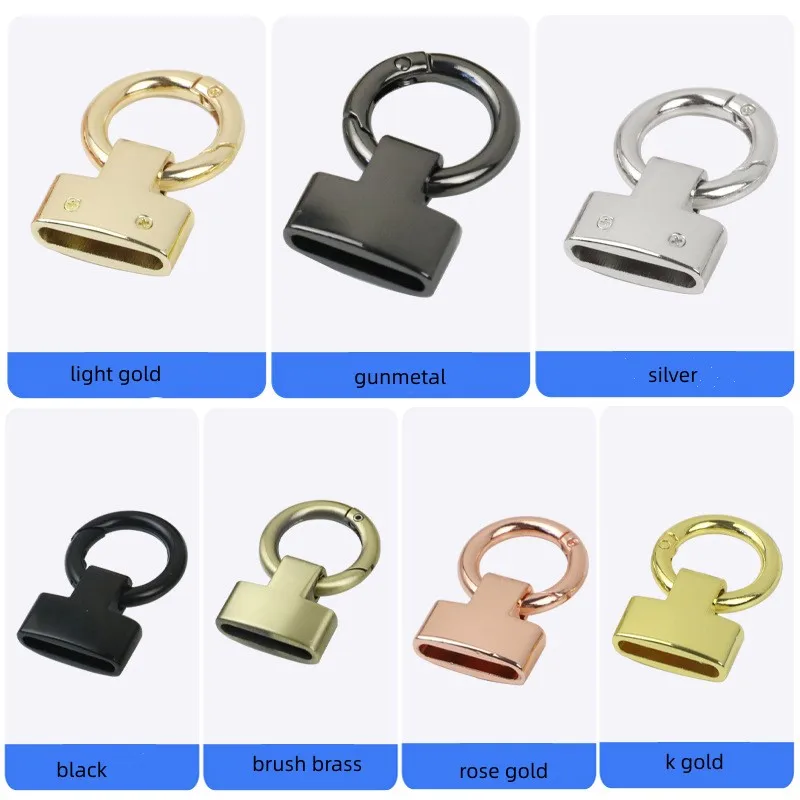 Fashion new design custom logo key chain ring hook spring ring car key chain link carabiner for leather key chain