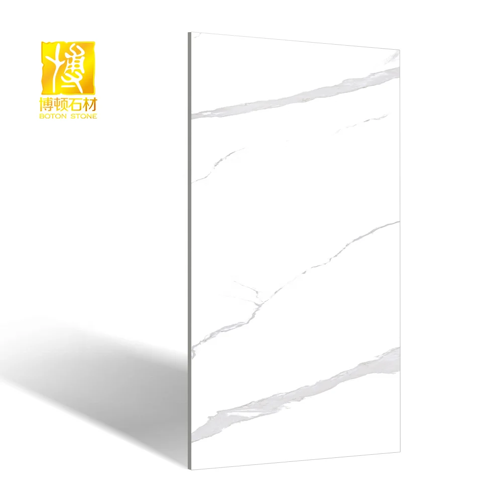 BOTON STONE White Thin Slab Kitchen Dining Table Worktop 2cm Porcelain Tile Sintered Stone Slab