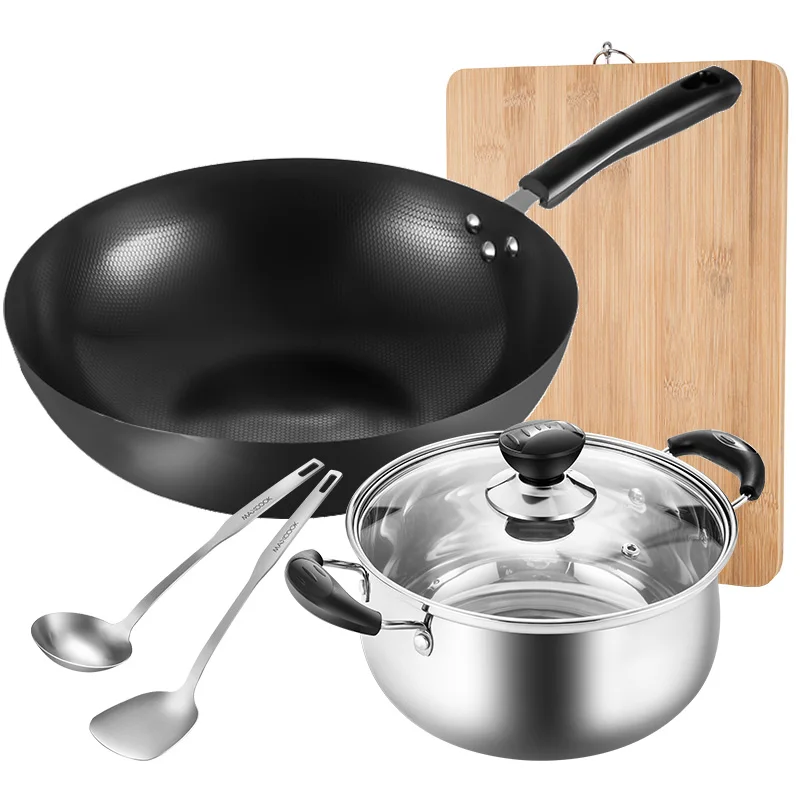 Maxcook Cooking Pot Set 5 PCS Wok And Pot Set  Kitchen ware Cookware Set