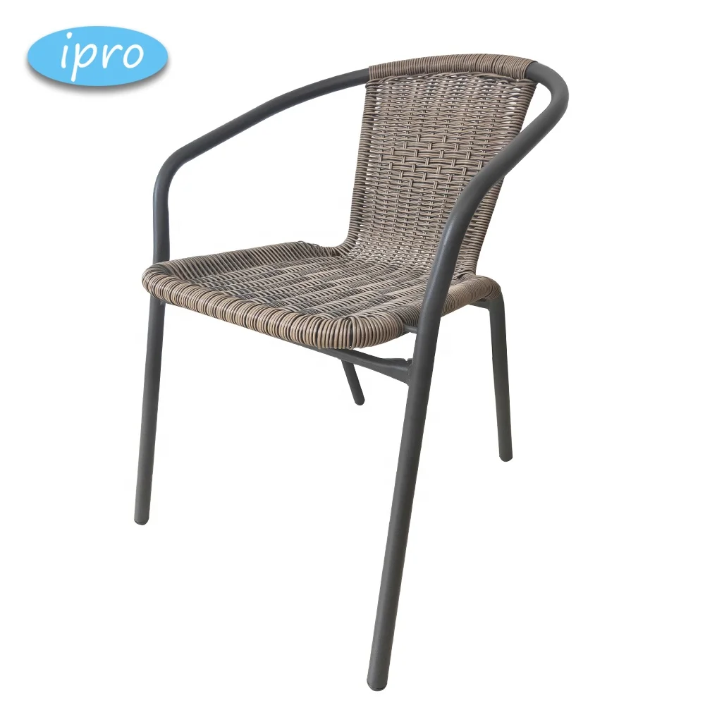 French Chairs Bistro Cheap Wicker Table And for Balcony Outdoor Furniture Power Coating Metal Garden Rattan Chair