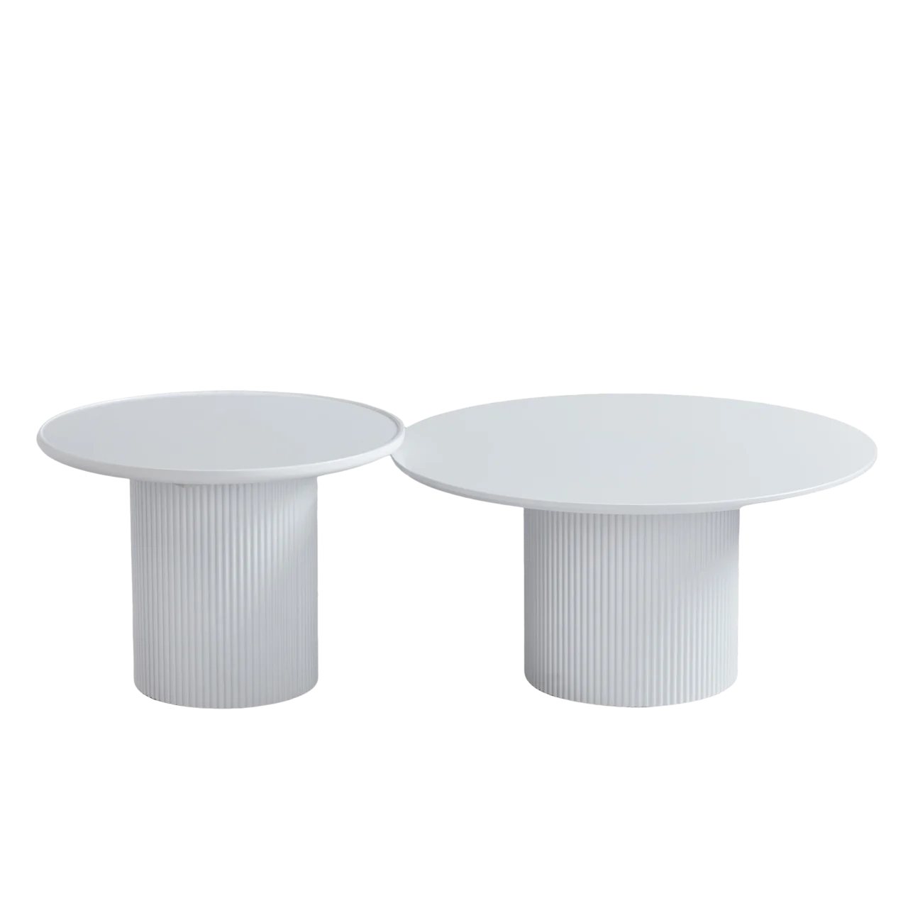 Modern Nordic Design Best Selling Living Room Center Table MDF High Gloss White Round Coffee Table set