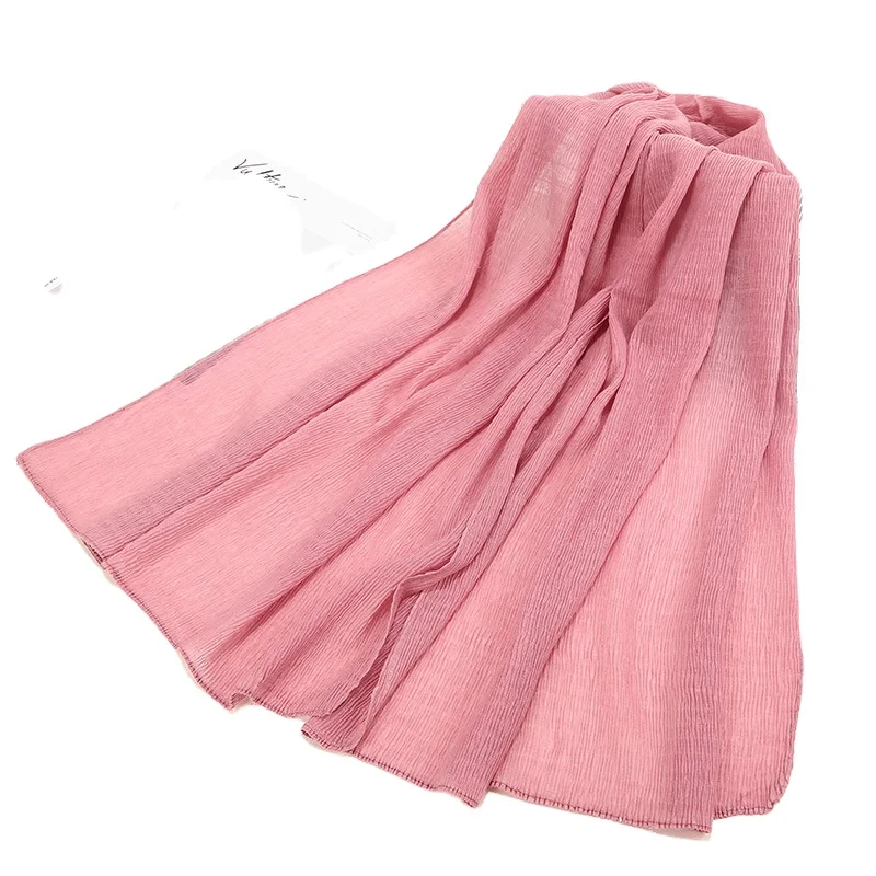 Ready To Ship Wrinkle Cotton Scarf Supplier Of Heated Scarf Breathable Hijab Cotton Scarf