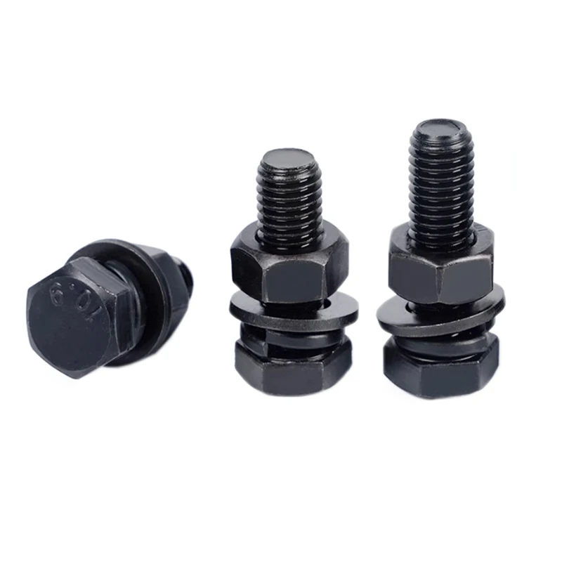 M6 M8 M10 M12 M14 M16 M18 M20 Grade 10.9 External Hexagonal Screw Quenched Blackened Carbon Steel Bolt