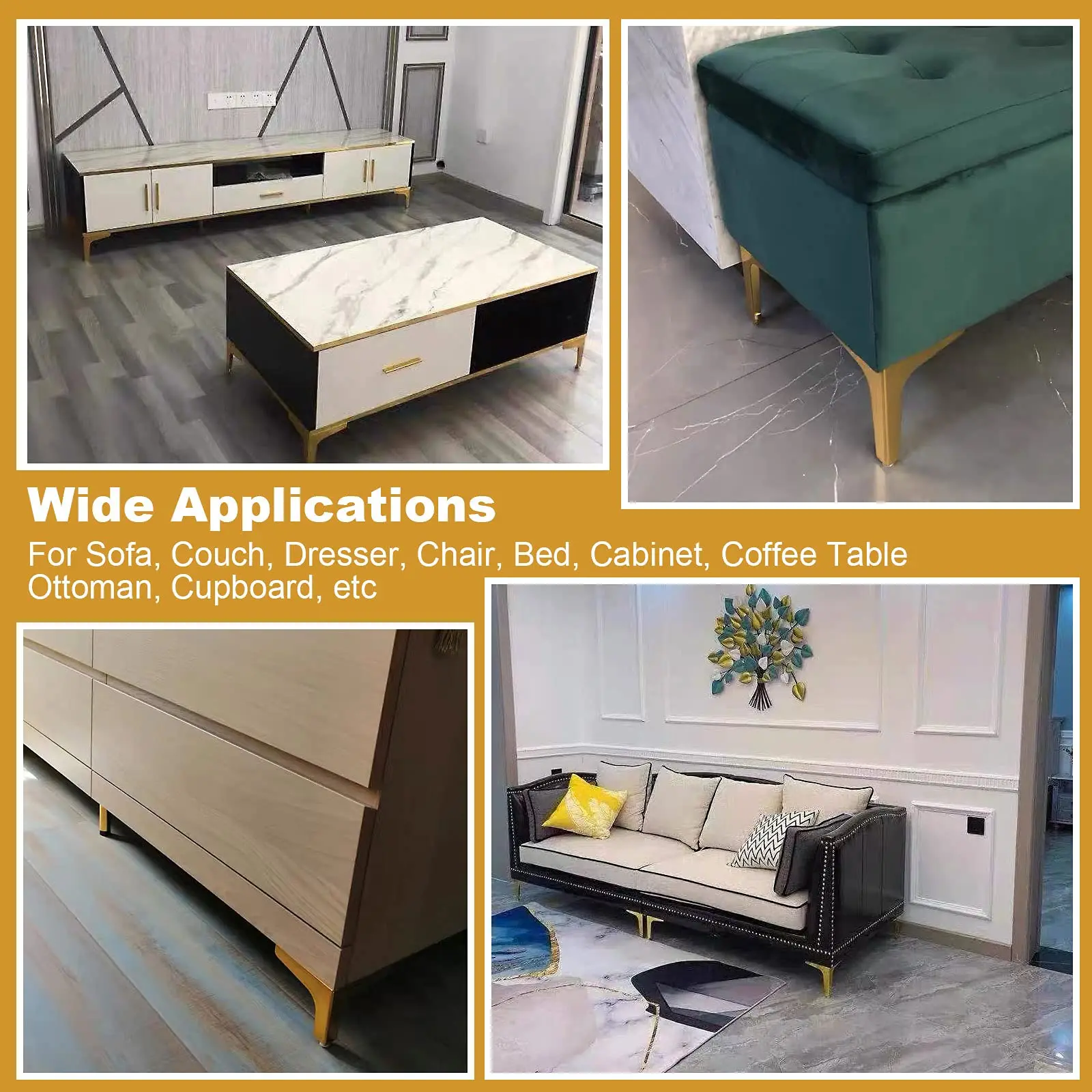 Furniture Legs Modern Luxury Side Bedside Bench TV Stand Feet Steel Gold Metal Bed Cabinet Sofa Furniture Legs For Furniture