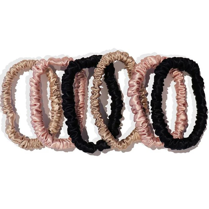 2022 High Quality Elastic Rubber Bands Ponytail Scrunchies Accessory 16MM Solid Color 100% Mulberry Silk Scrunchies For Hair