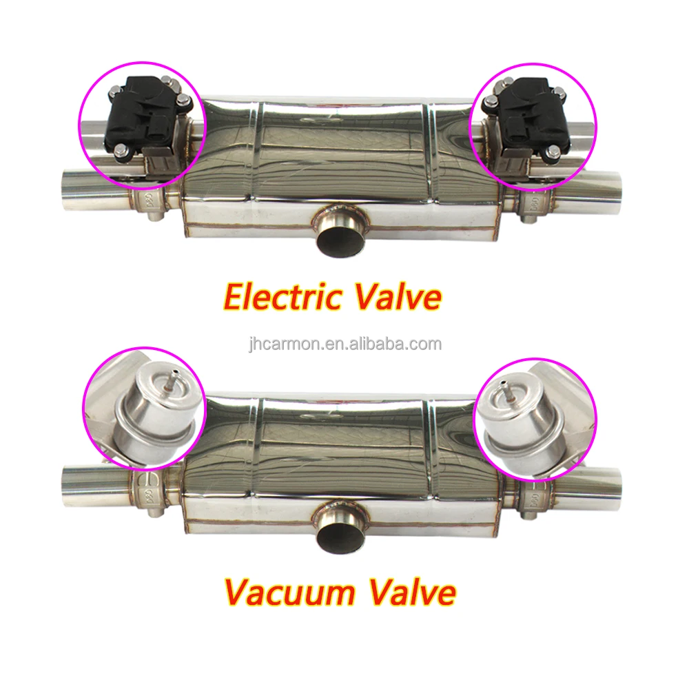 Car High Quality T Style 1 Inlet 2 Outlets SUS Variable Muffler Valve Motor Silencer With Cutout Valve Remote Control
