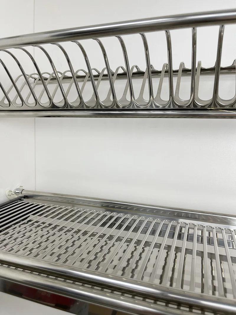 ISO kitchen stainless steel dish rack, kitchen wall dish rack of Guangzhou manufacturer