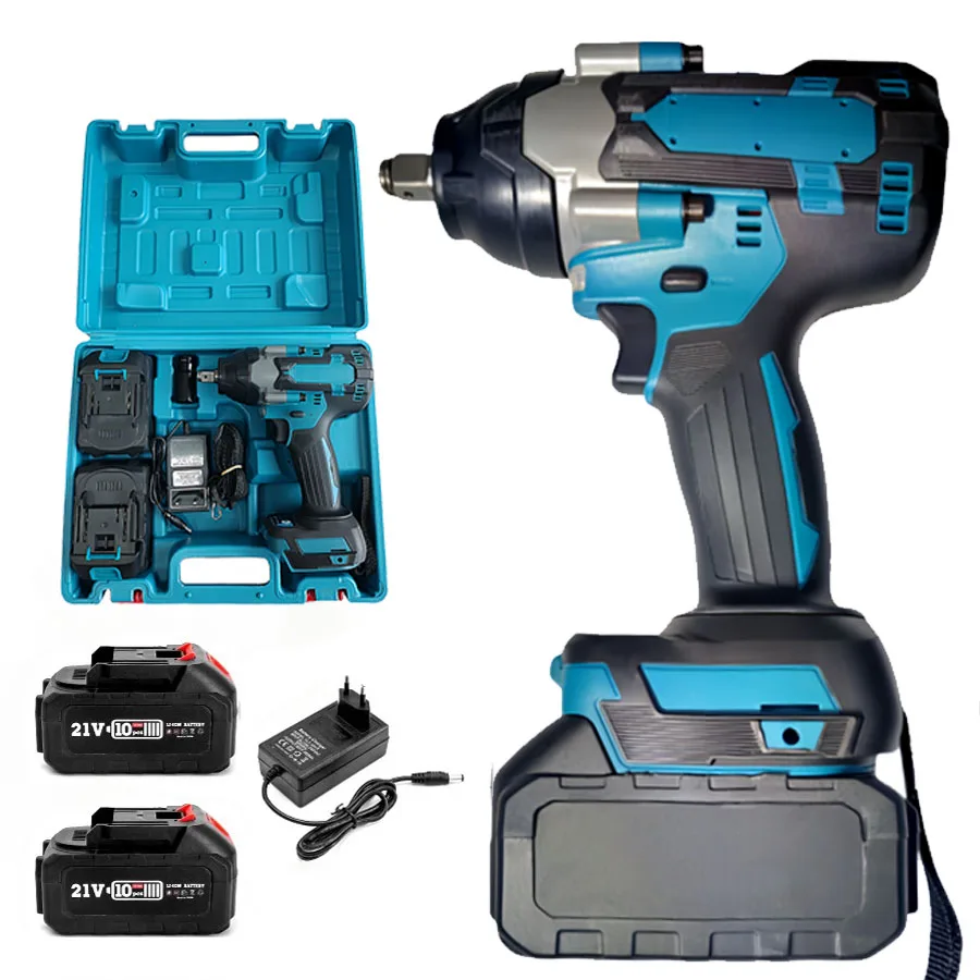 Industrial Grade Cordless Brushless Impact Wrench 21V 2x4.0A 1 Inch Heavy Duty Pneumatic Torque Wrenches Power Tool set