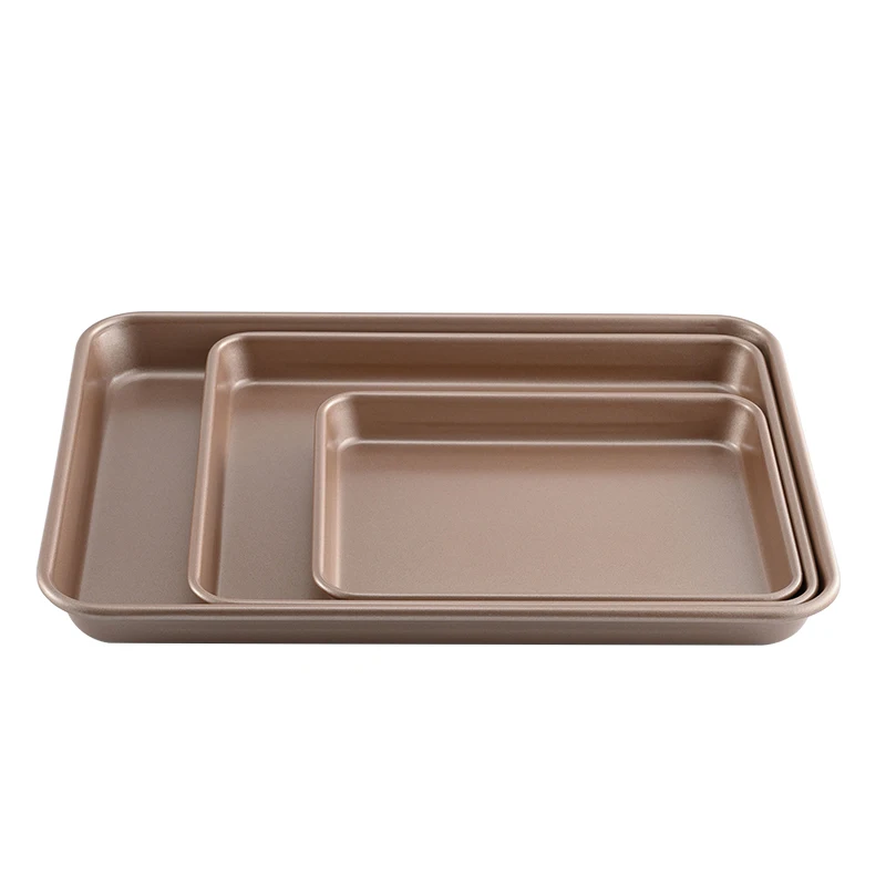 Прямоугольный поднос для выпечки из углеродистой стали противень печенья Золотая Антипригарная посуда и хлеба духовки