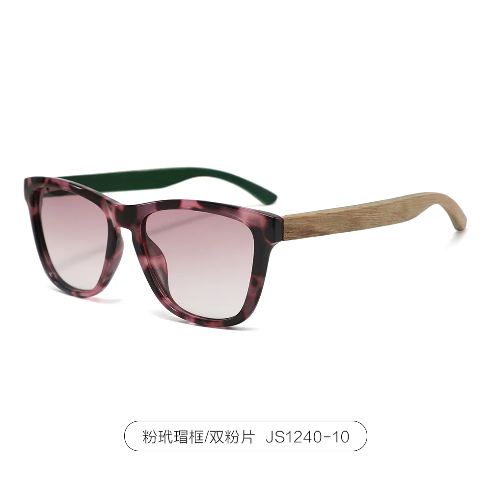 2023 hot sale Unisex TAC Polarized wooden Blue Mirror Lenses blue frame bamboo wood sunglasses for women and men