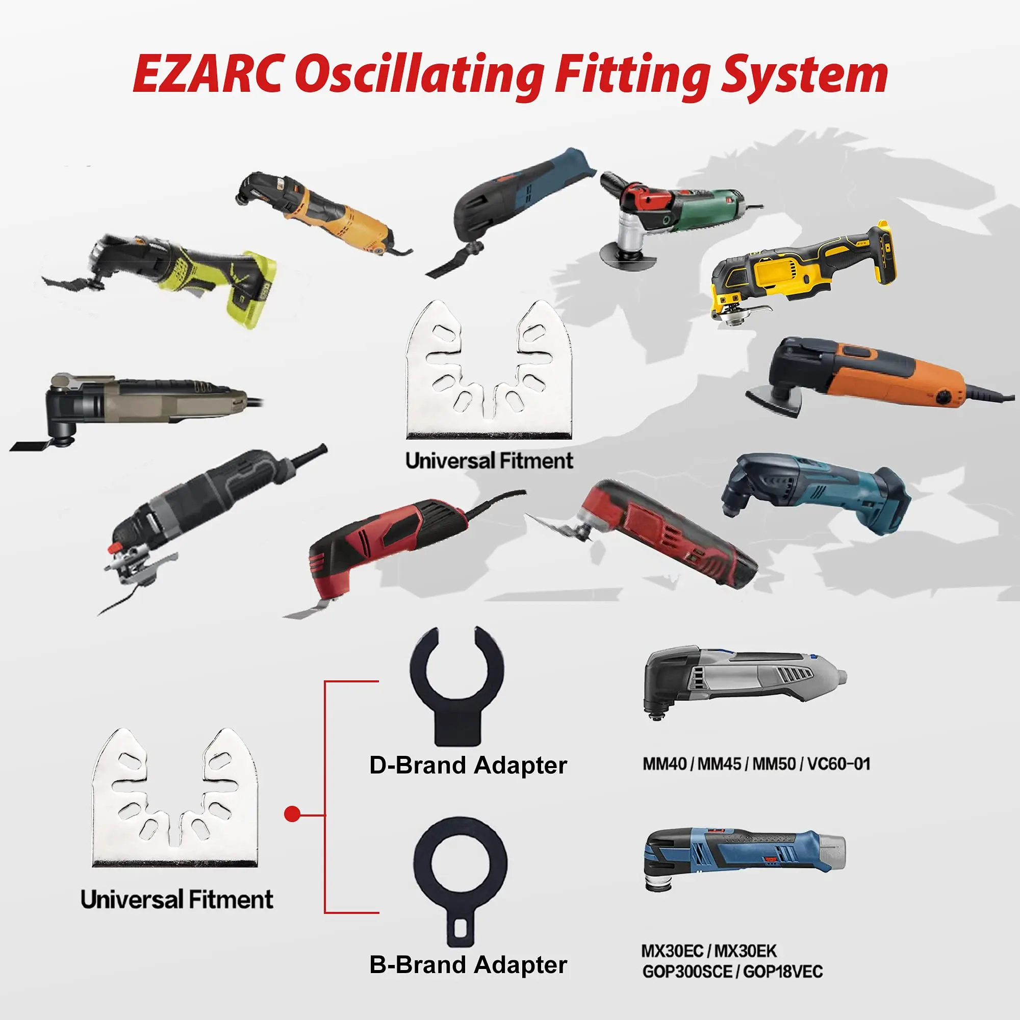 EZARC Diamond Oscillating Tool Blade Set, Multi Tool Mortar Cutting Saw Blades Precise for Grout Removal, 4-Pack